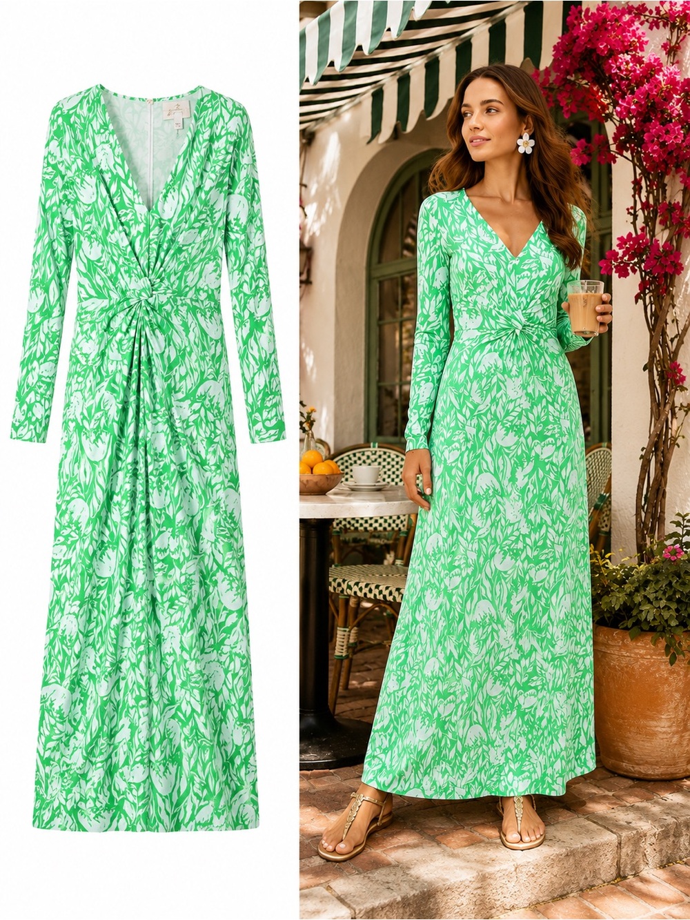 Lilly Pulitzer Tilli Maxi Dress Size 12 Fauna Green Tulip to Tango NWT Resort